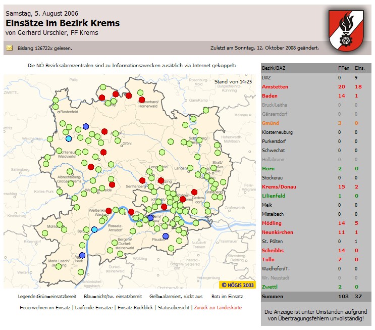 Freiwillige Feuerwehr Krems/Donau - Feuerwehren des Bezirkes Krems im Einsatz gegen die Schneemassen